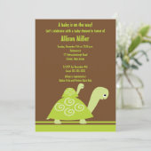 Trendy Turtle Baby shower Invitation Kaart (Staand voorkant)