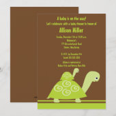 Trendy Turtle Baby shower Invitation Kaart (Voorkant / Achterkant)