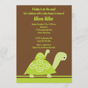 Trendy Turtle Baby shower Invitation Kaart