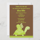 Trendy Turtle Triplets Baby shower Invitation Kaart (Voorkant)