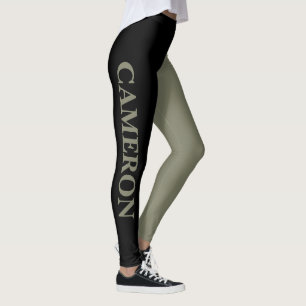 Trendy twee kleuren Naam Zwart en warm grijs Leggings