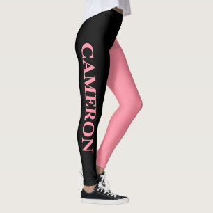 Trendy twee kleuren   Naam   Zwart en zalmroze Leggings