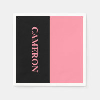 Trendy twee kleuren | Naam | Zwart en zalmroze