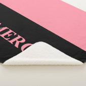 Trendy twee kleuren | Naam | Zwart en zalmroze Sherpa Deken (3/4)