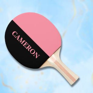 Trendy twee kleuren   Naam   Zwart en zalmroze Tafeltennisbatje