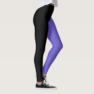 Trendy twee kleuren Zwart en druif Leggings