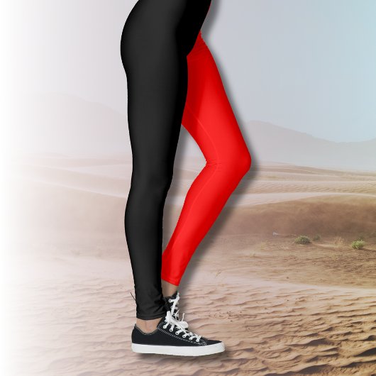 Trendy twee kleuren | Zwart en Rood Leggings