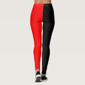 Trendy twee kleuren | Zwart en Rood Leggings (Achterkant)