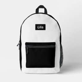 Trendy tweekleurenschoolstijl met personalisatie bedrukte rugzak