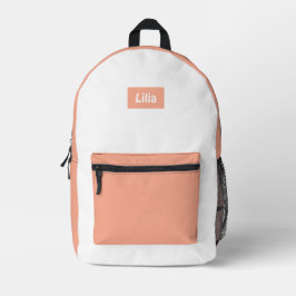 Trendy tweekleurenschoolstijl met personalisatie bedrukte rugzak