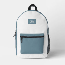 Trendy tweekleurenschoolstijl met personalisatie bedrukte rugzak