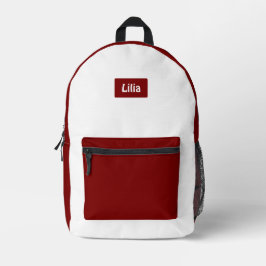 Trendy tweekleurenschoolstijl met personalisatie bedrukte rugzak