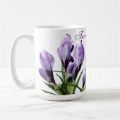 Trendy tweelingzus Gemini paarse krokus bloemig Koffiemok (Links)