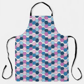 Trendy Twilight City blauw en roze zeshoekig patro Schort (Voorkant)