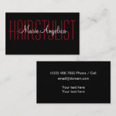 Trendy Two Side Haarstylist Visitekaartjes (Voorkant / Achterkant)