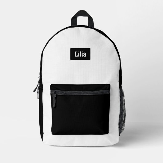 Trendy Two-Tone School Style with Personalization Bedrukte Rugzak (Voorkant)