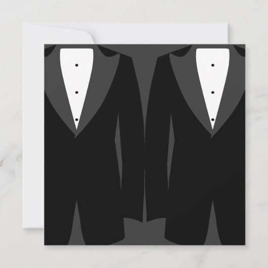 Trendy Two Tuxedos Gay Wedding Save the Date (Achterkant)