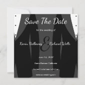 Trendy Two Tuxedos Gay Wedding Save the Date (Voorkant)