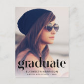 Trendy Type Foto Afstuderen Aankondigingskaart (Voorkant)