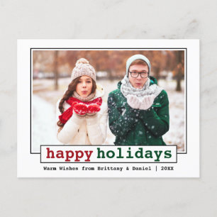 Trendy Type writer Font Prettige feestdagen Foto Briefkaart