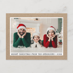 Trendy Typewriter Font Minimalist Kraft Foto Briefkaart