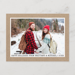 Trendy Typewriter Font Minimaliste Foto Kraft Briefkaart