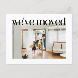 Trendy Typografie Aangepaste foto We verhuisden ni Briefkaart