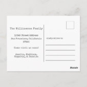 Trendy Typografie Aangepaste foto We verhuisden ni Briefkaart (Achterkant)