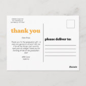 Trendy typografie afstudeer bedankje  briefkaart (Achterkant)