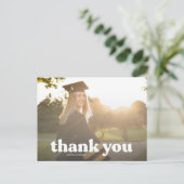 Trendy typografie afstudeer bedankje briefkaart (Staand voorkant)