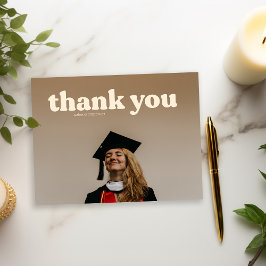 Trendy typografie afstudeer bedankkaart briefkaart
