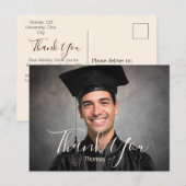 Trendy Typografie Afstudeer Dank Briefkaart (Voorkant / Achterkant)