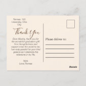 Trendy Typografie Afstudeer Dank Briefkaart (Achterkant)