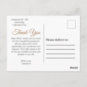 Trendy typografie afstudeer dank je briefkaart (Achterkant)