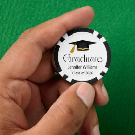 trendy typografie afstudeerhoed klas van 2026 poker chips