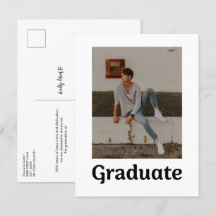 Trendy Typografie Afstuderen foto Afstuderen Briefkaart