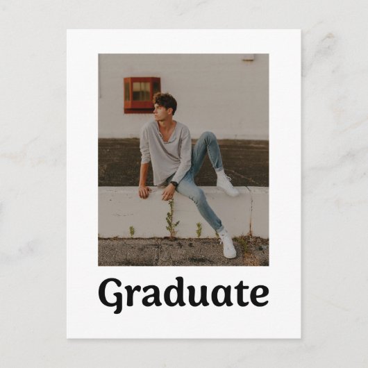 Trendy Typografie Afstuderen foto Afstuderen Briefkaart (Voorkant)