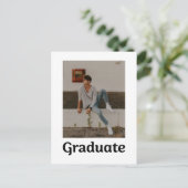 Trendy Typografie Afstuderen foto Afstuderen Briefkaart (Staand voorkant)
