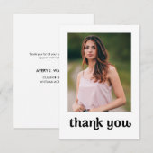 Trendy Typografie Afstuderen foto Bedankt (Voorkant / Achterkant)