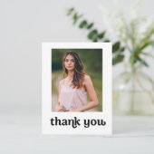 Trendy Typografie Afstuderen foto Bedankt Briefkaart (Staand voorkant)