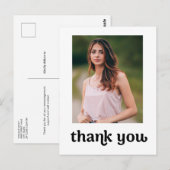 Trendy Typografie Afstuderen foto Bedankt Briefkaart (Voorkant / Achterkant)