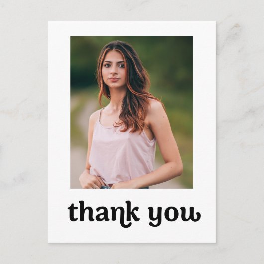Trendy Typografie Afstuderen foto Bedankt Briefkaart (Voorkant)