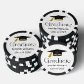 Trendy typografie afstuderen pet klasse van 2024 poker chips (Opstapeling)