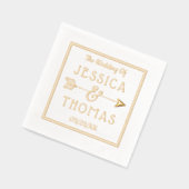 Trendy Typografie Ampersand & Arrow Wedding Folie Servetten (Links)