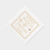 Trendy Typografie Ampersand & Arrow Wedding Folie Servetten (Rechts)