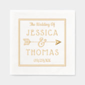 Trendy Typografie Ampersand & Arrow Wedding Folie Servetten (Voorkant)