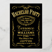 Trendy Typografie Bachelorfeest Echt Folie Uitnodiging (Voorkant)