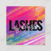 Trendy Typografie Beauty Make-up Artiest Lashes Vierkante Visitekaartje (Voorkant)