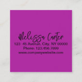 Trendy Typografie Beauty Make-up Artiest Lashes Vierkante Visitekaartje (Achterkant)