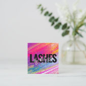 Trendy Typografie Beauty Make-up Artiest Lashes Vierkante Visitekaartje (Staand voorkant)